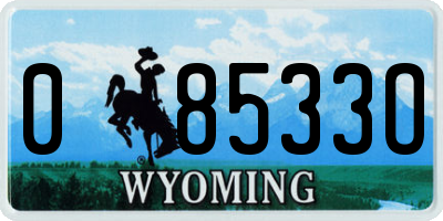 WY license plate 08533O