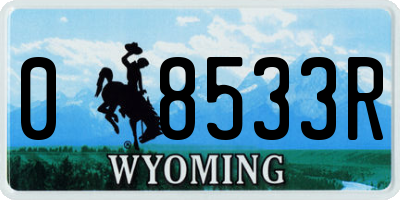 WY license plate 08533R