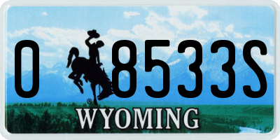 WY license plate 08533S