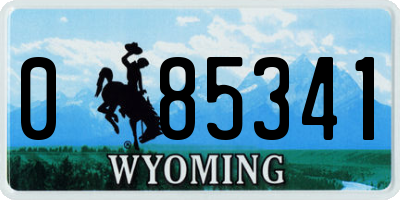 WY license plate 085341