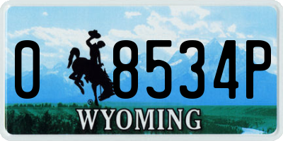 WY license plate 08534P