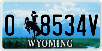 WY license plate 08534V
