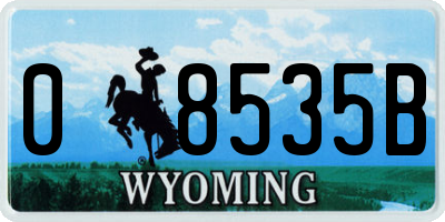 WY license plate 08535B