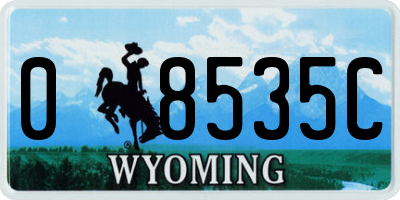 WY license plate 08535C