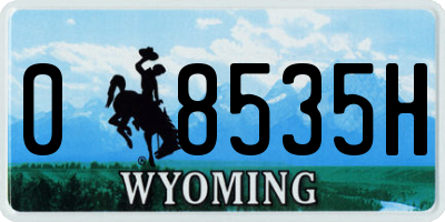 WY license plate 08535H