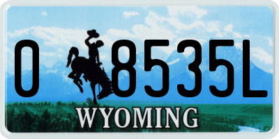 WY license plate 08535L