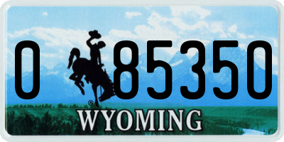 WY license plate 08535O