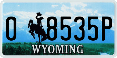 WY license plate 08535P