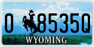 WY license plate 08535Q
