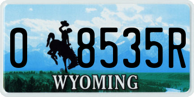WY license plate 08535R