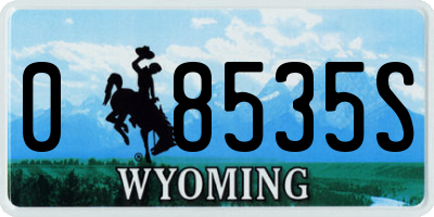 WY license plate 08535S