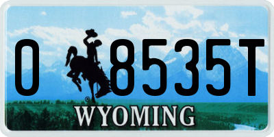 WY license plate 08535T