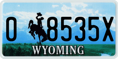 WY license plate 08535X