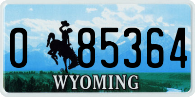 WY license plate 085364