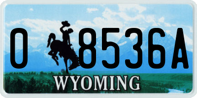 WY license plate 08536A