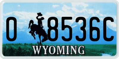 WY license plate 08536C