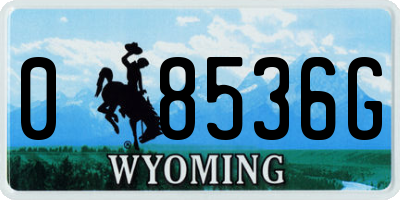 WY license plate 08536G