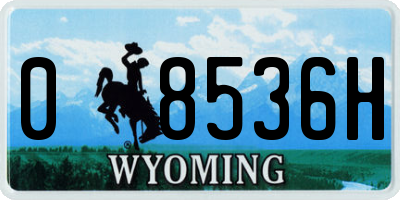 WY license plate 08536H