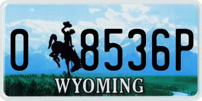WY license plate 08536P