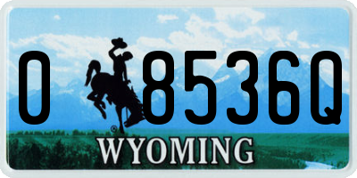 WY license plate 08536Q