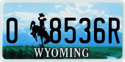WY license plate 08536R