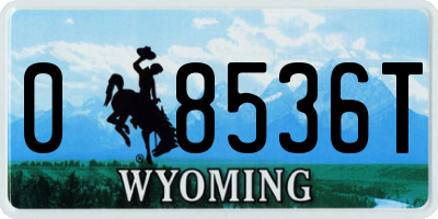 WY license plate 08536T