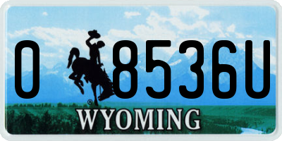 WY license plate 08536U