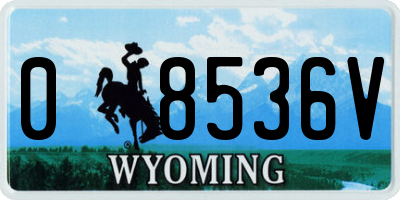 WY license plate 08536V