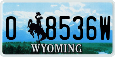 WY license plate 08536W