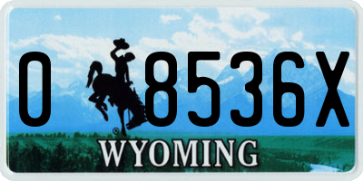 WY license plate 08536X