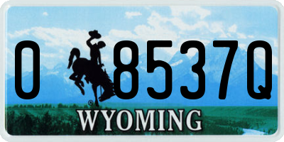 WY license plate 08537Q