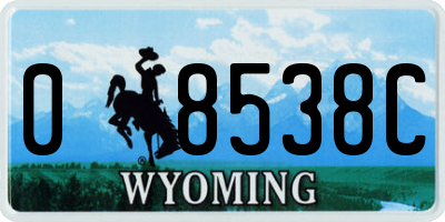 WY license plate 08538C