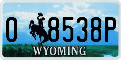 WY license plate 08538P