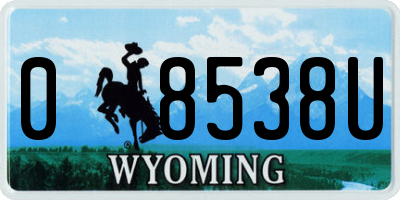 WY license plate 08538U