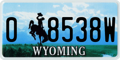 WY license plate 08538W