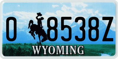 WY license plate 08538Z