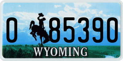 WY license plate 085390