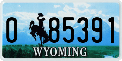 WY license plate 085391