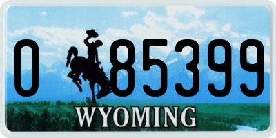 WY license plate 085399