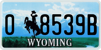 WY license plate 08539B