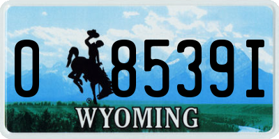 WY license plate 08539I