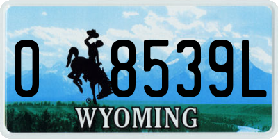 WY license plate 08539L