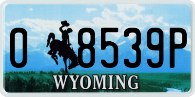 WY license plate 08539P