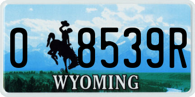 WY license plate 08539R