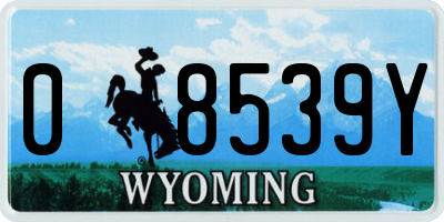 WY license plate 08539Y