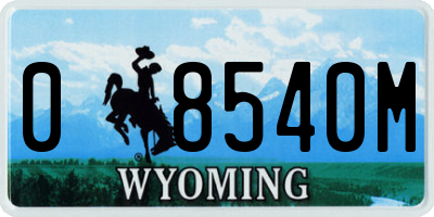 WY license plate 08540M