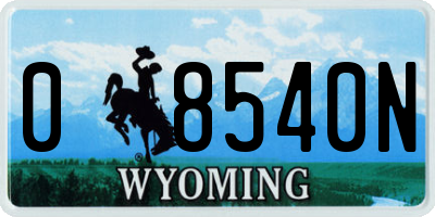 WY license plate 08540N