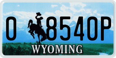 WY license plate 08540P