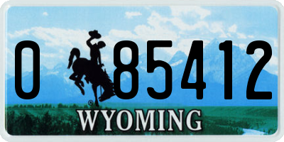 WY license plate 085412