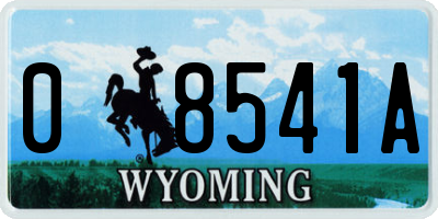 WY license plate 08541A